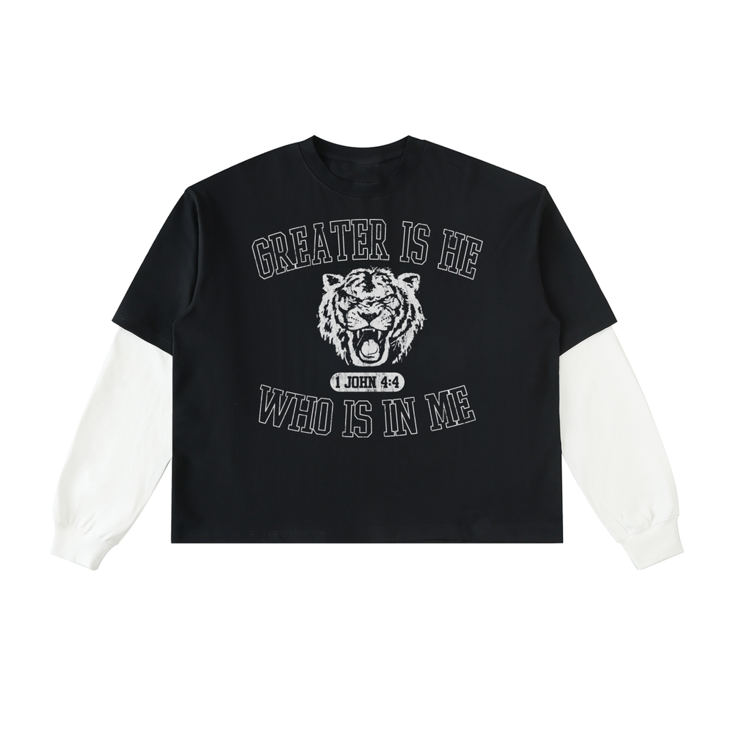 Greater Is He Layered Tee