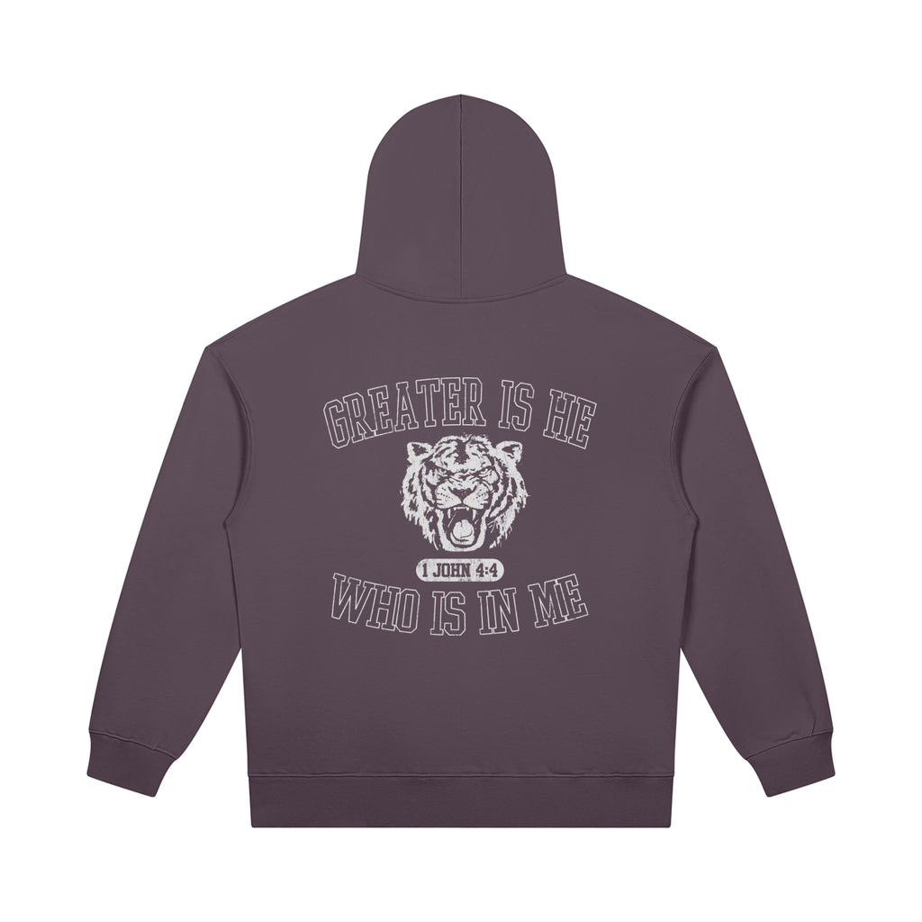 Greater is He [Heavyweight Pullover Hoodie]