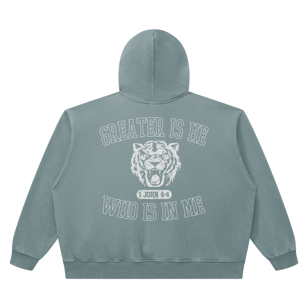 Greater Is He [Heavyweight Vintage Hoodie]